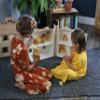 AmishToyBox.com Wooden Doll House Toy with 16 Piece Doll-House Furniture Set - Easy Access with Opening Design (White and Natural) view 2
