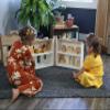 AmishToyBox.com Wooden Doll House Toy with 16 Piece Doll-House Furniture Set - Easy Access with Opening Design (White and Natural) view 4