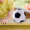 Colaxi Plush Football Toy, Soccer Ball Plush Pillow Sport Toys 17cm Diameter Soft Rattle Stuffed Plush Toy for Gift Toddlers Children Baby, White Black view 2