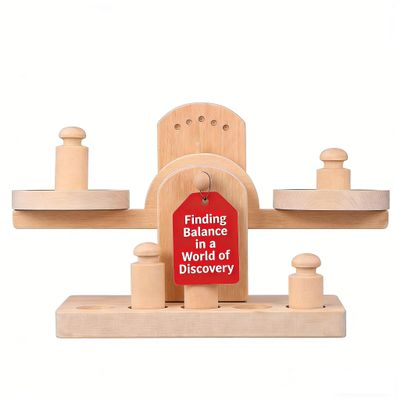 Wooden Balance Scale Toy Set for Kids - Educational Math Balance Beam with Pan Scale - Stem Learning Toy for Preschoolers and Toddlers