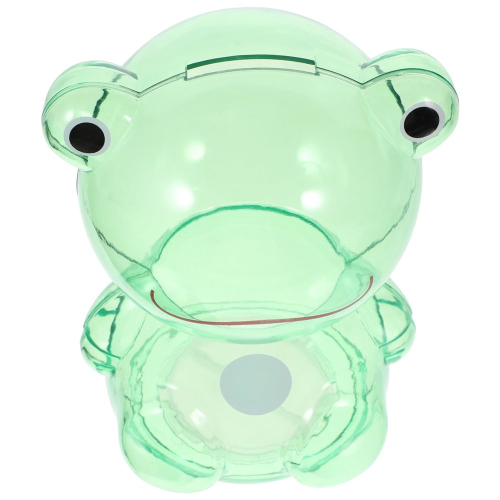 Frog Piggy Bank Unbreakable Plastic Money Bank Clear Coin Bank Animal Money Saving Box Room Desktop Ornament for Girl Boys Adults Christmas Birthday Green 15cm