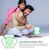Frog Piggy Bank Unbreakable Plastic Money Bank Clear Coin Bank Animal Money Saving Box Room Desktop Ornament for Girl Boys Adults Christmas Birthday Green 15cm view 2