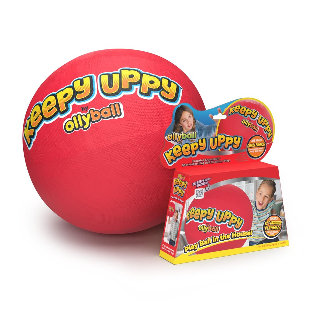 Ollyball Keepy Uppy Patented Indoor Play Ball & Kickball for Kids | Soft Safe Re-Inflatable Olly Ball for Active Indoor Fun, Games & Activities Indoor Ball, Keepy Uppy Game for Families