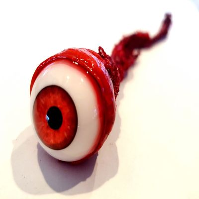 Dead Head Props Premium Life Size Ripped Out Eyeball Movie Quality Prop Halloween Prop Horror Prop (Many Colors) (red)
