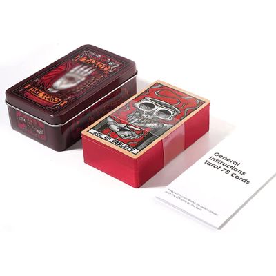 Jayiaine Tarot Card Deck Classic Set with The Guide Future 78 Tarot Cards, Artwork Portable Tarot Game Beginner and Professional Player for Holiday Family Party Playing Card Board Game Gifts,Red