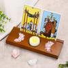 Tarot Card Holder, Stand Wooden Tarot Card Display Stand Divination Tarot Reading Accessories Tarot Board Altar Stand for Display Daily Affirmation Cards Witchy Room Decor,B view 2