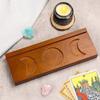 Tarot Card Holder, Stand Wooden Tarot Card Display Stand Divination Tarot Reading Accessories Tarot Board Altar Stand for Display Daily Affirmation Cards Witchy Room Decor,B view 3