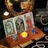 Tarot Card Holder, Stand Wooden Tarot Card Display Stand Divination Tarot Reading Accessories Tarot Board Altar Stand for Display Daily Affirmation Cards Witchy Room Decor,B view 4