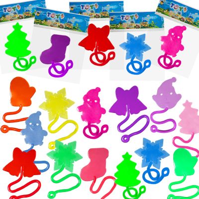 Mchochy 28pcs Christmas Sticky Hands Toys for Kids, X-mas Styles Stretchy Toys for Christmas Stocking Stuffers, Gifts, Pinata Fillers, Party Favors for Kids