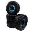 HIRCQOO 2.2" Rubber Tires Inflatable OD135mm & 12mm Hex Hub Plastic Beadlock Wheel Rims Compatible with Axial SCX10 Tamiya CC01 TF2 Traxxas 1/10 RC Monster Truck Crawler (Blue) view 1