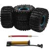 HIRCQOO 2.2" Rubber Tires Inflatable OD135mm & 12mm Hex Hub Plastic Beadlock Wheel Rims Compatible with Axial SCX10 Tamiya CC01 TF2 Traxxas 1/10 RC Monster Truck Crawler (Blue) view 3