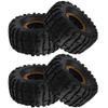 HIRCQOO 2.2" Rubber Tires Inflatable OD135mm & 12mm Hex Hub Plastic Beadlock Wheel Rims Compatible with Axial SCX10 Tamiya CC01 TF2 Traxxas 1/10 RC Monster Truck Crawler (Yellow) view 2
