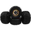 HIRCQOO 2.2" Rubber Tires Inflatable OD135mm & 12mm Hex Hub Plastic Beadlock Wheel Rims Compatible with Axial SCX10 Tamiya CC01 TF2 Traxxas 1/10 RC Monster Truck Crawler (Yellow) view 4