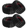 HIRCQOO 2.2" Rubber Tires Inflatable OD135mm & 12mm Hex Hub Plastic Beadlock Wheel Rims Compatible with Axial SCX10 Tamiya CC01 TF2 Traxxas 1/10 RC Monster Truck Crawler (Red) view 2
