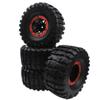 HIRCQOO 2.2" Rubber Tires Inflatable OD135mm & 12mm Hex Hub Plastic Beadlock Wheel Rims Compatible with Axial SCX10 Tamiya CC01 TF2 Traxxas 1/10 RC Monster Truck Crawler (Red) view 4
