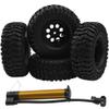 HIRCQOO 8-Hole 1.9" Rubber Tires Inflatable OD112mm & 12mm Hex Hub Plastic Beadlock Wheel Rims Compatible with 1/10 Axial SCX10 Tamiya CC01 TF2 RC Off-Road Crawler Car view 1
