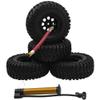 HIRCQOO 8-Hole 1.9" Rubber Tires Inflatable OD112mm & 12mm Hex Hub Plastic Beadlock Wheel Rims Compatible with 1/10 Axial SCX10 Tamiya CC01 TF2 RC Off-Road Crawler Car view 2