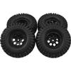 HIRCQOO 8-Hole 1.9" Rubber Tires Inflatable OD112mm & 12mm Hex Hub Plastic Beadlock Wheel Rims Compatible with 1/10 Axial SCX10 Tamiya CC01 TF2 RC Off-Road Crawler Car view 3