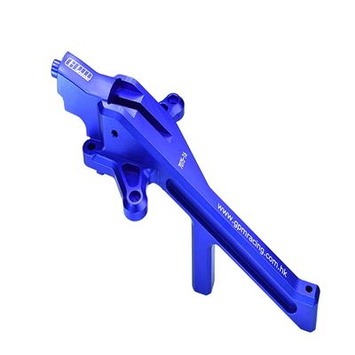 GPM Upgrades Aluminum 7075-T6 Front Chassis Brace for 1/8 4WD Sledge Monster Truck (95076-4) RC Cars (Blue)