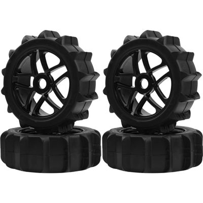 HIRCQOO 1/8 RC Off Road Buggy Snow Sand Paddle Tires &Plastic Wheel Rims 17mm Hex Hub Compatible with HSP Redcat Arrma Typhon 6S Losi Traxxas HPI 1/8 Scale Baja Buggy