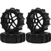 HIRCQOO 1/8 RC Off Road Buggy Snow Sand Paddle Tires &Plastic Wheel Rims 17mm Hex Hub Compatible with HSP Redcat Arrma Typhon 6S Losi Traxxas HPI 1/8 Scale Baja Buggy view 1
