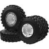 HIRCQOO 2.2" Rubber Tires Inflatable OD128mm & 12mm Hex Hub Plastic Beadlock Wheel Rims Super Grip Tyers Compatible with 1/10 Axial Tamiya Redcat RC Crawlers Truck (Silver) view 3