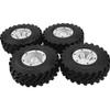 HIRCQOO 2.2" Rubber Tires Inflatable OD128mm & 12mm Hex Hub Plastic Beadlock Wheel Rims Super Grip Tyers Compatible with 1/10 Axial Tamiya Redcat RC Crawlers Truck (Silver) view 4