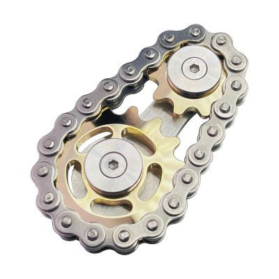 ILYMB Chain Gear Fidget Spinner, Metal Sprocket Chain Fidget Toy, Stress Anxiety Relief Fidget Toy, Bike Chain Gears Novelty Toy,Metal EDC for Anxiety Relieve Boredom ADHD Autism(Gold)