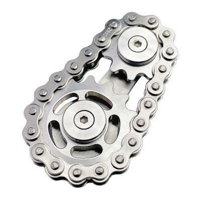 ILYMB Chain Gear Fidget Spinner, Metal Sprocket Chain Fidget Toy, Stress Anxiety Relief Fidget Toy, Bike Chain Gears Novelty Toy,Metal EDC for Anxiety Relieve Boredom ADHD Autism(Silver)