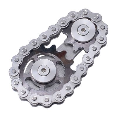ILYMB Chain Gear Fidget Spinner, Metal Sprocket Chain Fidget Toy, Stress Anxiety Relief Fidget Toy, Bike Chain Gears Novelty Toy,Metal EDC for Anxiety Relieve Boredom ADHD Autism (Dark Grey)