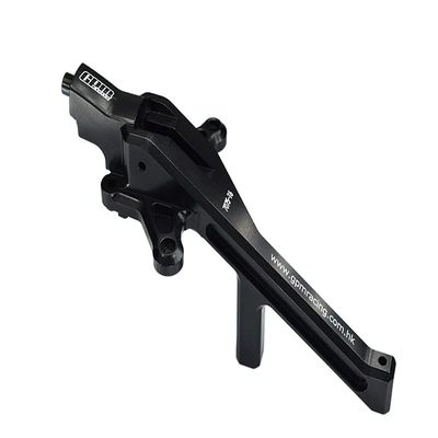 GPM Upgrades Aluminum 7075-T6 Front Chassis Brace for 1/8 4WD Sledge Monster Truck (95076-4) RC Cars (Black)