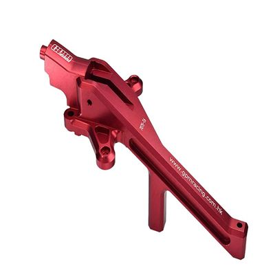 GPM Upgrades Aluminum 7075-T6 Front Chassis Brace for 1/8 4WD Sledge Monster Truck (95076-4) RC Cars (red)