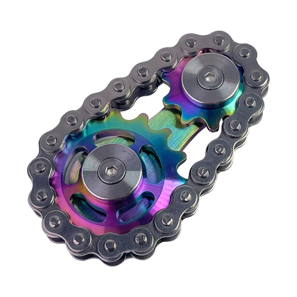 ILYMB Chain Gear Fidget Spinner, Metal Sprocket Chain Fidget Toy, Stress Anxiety Relief Fidget Toy, Bike Chain Gears Novelty Toy,Metal EDC for Anxiety Relieve Boredom ADHD Autism(Colorful)