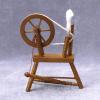 1:12 Scale Dollhouse Miniatures Wooden Spindle Spinning Wheel Handloom Machine view 2