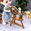 1:12 Scale Dollhouse Miniatures Wooden Spindle Spinning Wheel Handloom Machine view 3