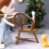 1:12 Scale Dollhouse Miniatures Wooden Spindle Spinning Wheel Handloom Machine view 4