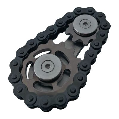 ILYMB Chain Gear Fidget Spinner, Metal Sprocket Chain Fidget Toy, Stress Anxiety Relief Fidget Toy, Bike Chain Gears Novelty Toy,Metal EDC for Anxiety Relieve Boredom ADHD Autism (Black)