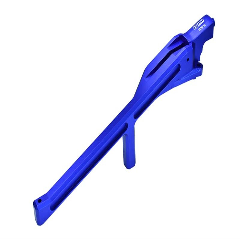 GPM Upgrades Aluminum 7075-T6 Rear Chassis Brace for 1/8 4WD Sledge Monster Truck (95076-4) RC Cars (Blue)
