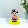 Japanese Dancer Pink Solar Car Bobblehead Toy Decoration 7325-6 view 4