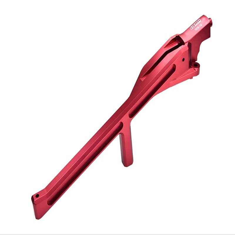GPM Upgrades Aluminum 7075-T6 Rear Chassis Brace for 1/8 4WD Sledge Monster Truck (95076-4) RC Cars (red)