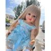Meeler 22 Inch Reborn Baby Dolls, Realistic Newborn Cute Princess Girl Long Blonde Hair Doll Lifelike Baby with Full Silicone Vinyl Body That Look Real Toddler Kids Birthday Gift view 4