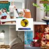 Floating Globe Lamp,6" World Geographic Globes Gold Magnetic Floating Levitating Globe with Lights Home Office Desk Decor Creative Birthday Christmas Gifts,360 Rotating view 4