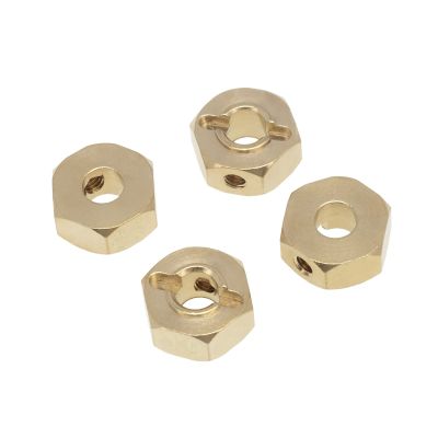 4Pcs 12mm 1/10 RC Car Brass Heavier Wheel Hex Hub Adapter for Axial SCX10 90046