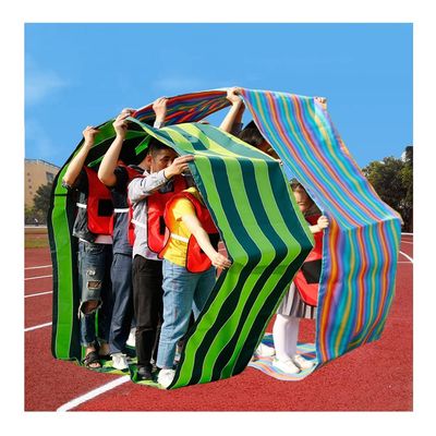 2PCS Teamwork Games Playing Run Mat, Outdoor Field Day Group Building Group Learning Activity Game for 2-18 People (Size : Kids-6M/20FT)