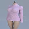 1/6 Scale Female Figure Clothes,Female Stretch Tight Sweater Thick Striped Bottoming Shirt Costume for 12inch PH TBL JO Action Figure Body (Rose-Pink) view 1