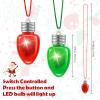 Yinkin 60 Pcs Christmas Light up Necklace for Adults Flashing Necklaces Christmas Accessory for Xmas Party Favors Stocking Stuffers Christmas Ornaments Decoration Party Supplies (Bulb) view 2