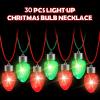 Yinkin 60 Pcs Christmas Light up Necklace for Adults Flashing Necklaces Christmas Accessory for Xmas Party Favors Stocking Stuffers Christmas Ornaments Decoration Party Supplies (Bulb) view 3