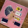Knana Tarot Card Cloth & Holder - Velvet Altar Tarot Cloth, 19.68 by 19.68 inches - Pink, Golden Bee Pattern view 4