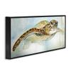 Stupell Industries 'Peaceful Sea Turtle Swimming', Framed Giclee Art, Black, 24 x 10 Inches, Easy to Hang and Sturdy, Made in USA, by Diannart view 2