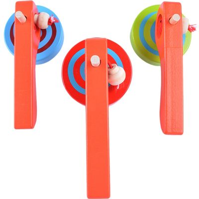3Pcs Wooden Spinning with Pull String Handle Educational Gyroscope Set for Kids Preschool Toddler Play
